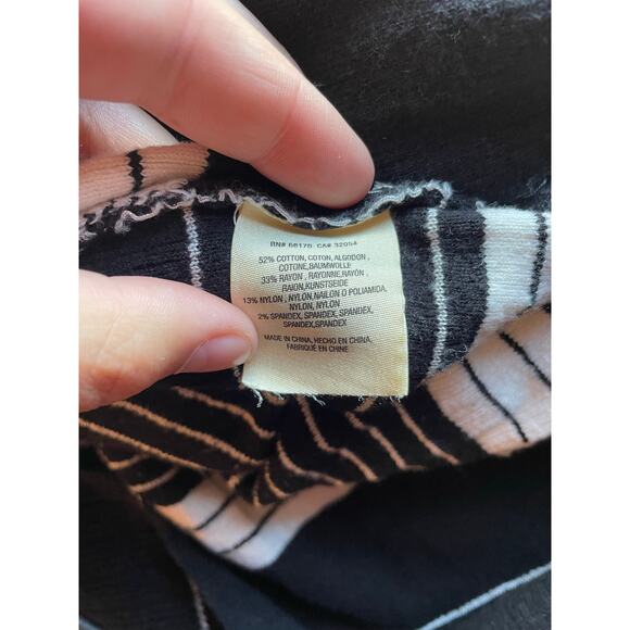 Anthropologie Midi Knit Dress Wrap Style Mock Neck Striped Sweater Dress sz M - Picture 7 of 8